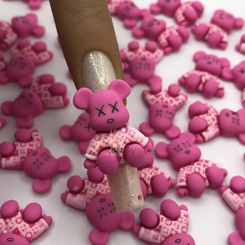 10Pcs Pink Kawaii Bear Shaped Nail Art Charms 3D Resin Cute Color Bear Nails Decoration Luxury Designs DIY Manicure Decoration 10Pcs Pink Kawaii Bear Shaped Nail Art Charms 3D Resin Cute Color Bear Nails Decoration Luxury Designs DIY Manicure Decoration