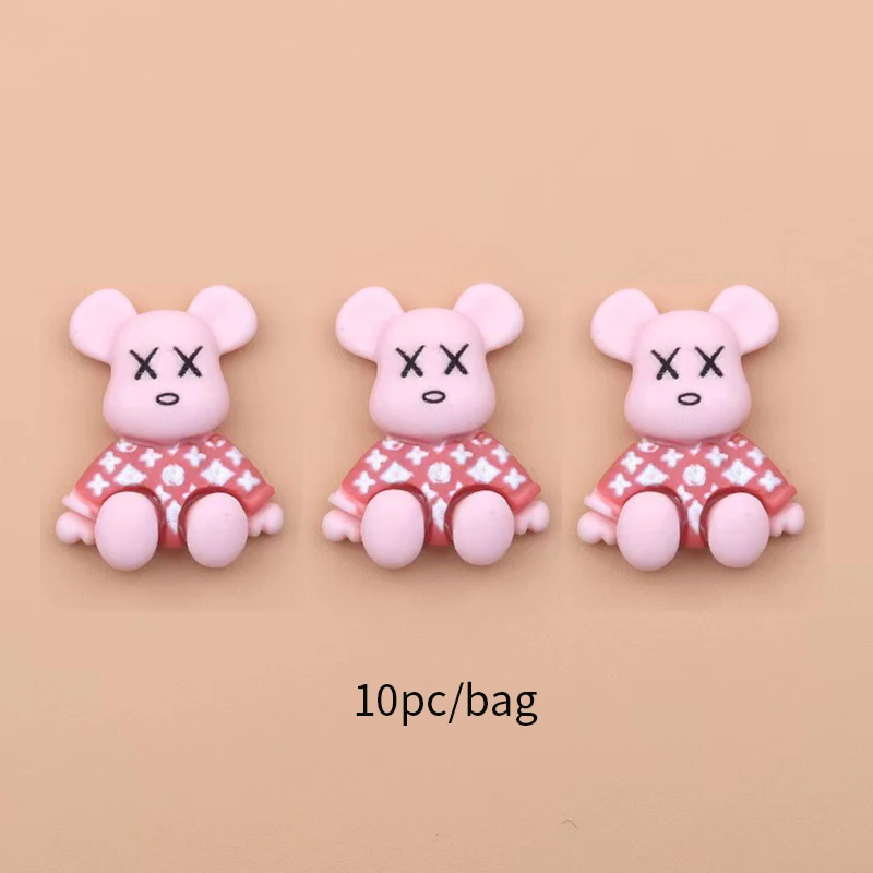 10Pcs Pink Kawaii Bear Shaped Nail Art Charms 3D Resin Cute Color Bear Nails Decoration Luxury Designs DIY Manicure Decoration 10Pcs Pink Kawaii Bear Shaped Nail Art Charms 3D Resin Cute Color Bear Nails Decoration Luxury Designs DIY Manicure Decoration