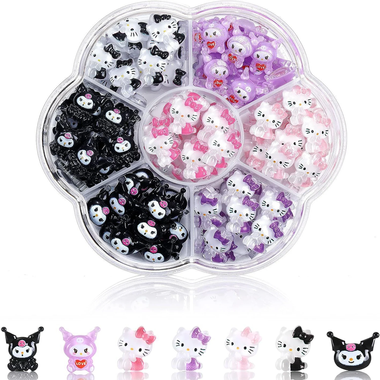 70PCS/50PCS Sanrio Hello Kitty Kawaii Cartoon Kuromi Nail Art Charms Kit 3D Nail Rhinestone Gems for Manicure Nails Art Deco Y2K 70PCS/50PCS Sanrio Hello Kitty Kawaii Cartoon Kuromi Nail Art Charms Kit 3D Nail Rhinestone Gems for Manicure Nails Art Deco Y2K