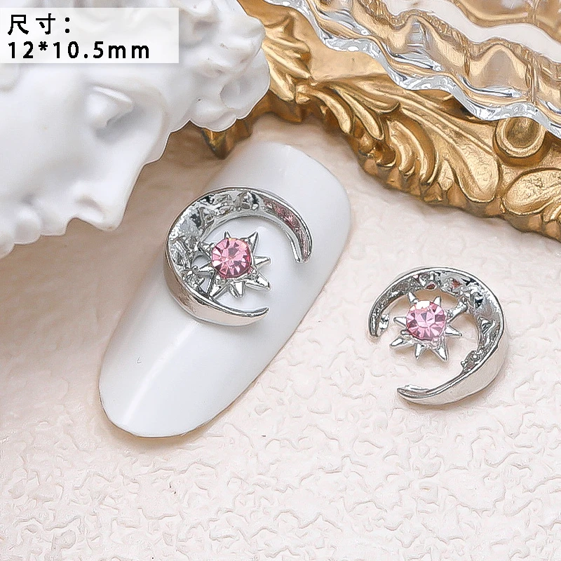 10PCS Luxury Alloy Moon Star Asterism Nail Art Charms Starlight Jewelry Parts Accessories For Manicure Nails Decoration Supplies 10PCS Luxury Alloy Moon Star Asterism Nail Art Charms Starlight Jewelry Parts Accessories For Manicure Nails Decoration Supplies