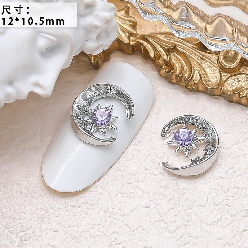 10PCS Luxury Alloy Moon Star Asterism Nail Art Charms Starlight Jewelry Parts Accessories For Manicure Nails Decoration Supplies 10PCS Luxury Alloy Moon Star Asterism Nail Art Charms Starlight Jewelry Parts Accessories For Manicure Nails Decoration Supplies