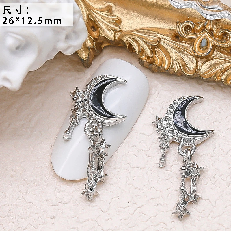 10PCS Luxury Alloy Moon Star Asterism Nail Art Charms Starlight Jewelry Parts Accessories For Manicure Nails Decoration Supplies 10PCS Luxury Alloy Moon Star Asterism Nail Art Charms Starlight Jewelry Parts Accessories For Manicure Nails Decoration Supplies