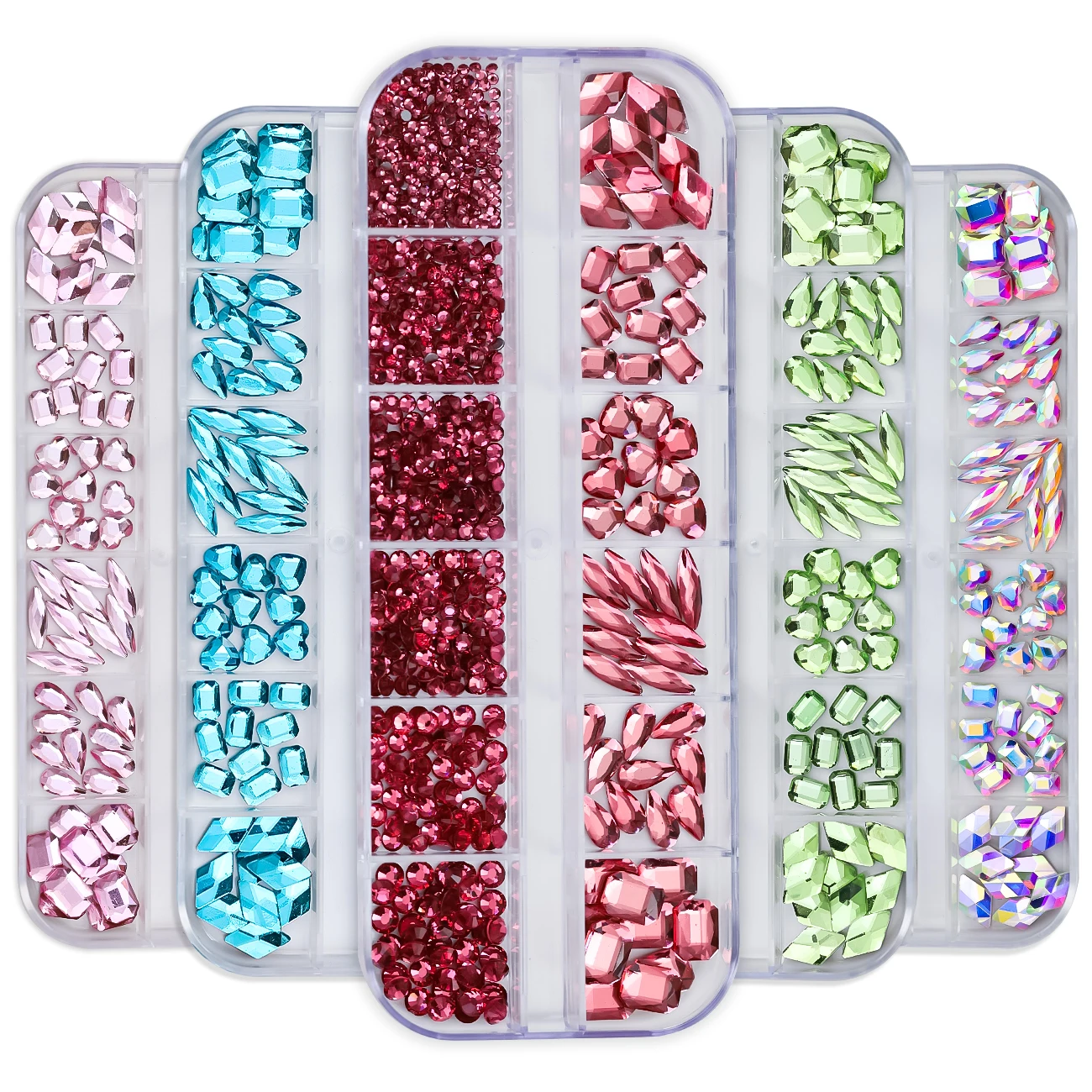 Hot Selling 12 Grids Nail Art Rhinestones Jewelry Set Multi-shapes Colorful Flatback Nail Charms Diamonds 3D Nails Accessories Hot Selling 12 Grids Nail Art Rhinestones Jewelry Set Multi-shapes Colorful Flatback Nail Charms Diamonds 3D Nails Accessories