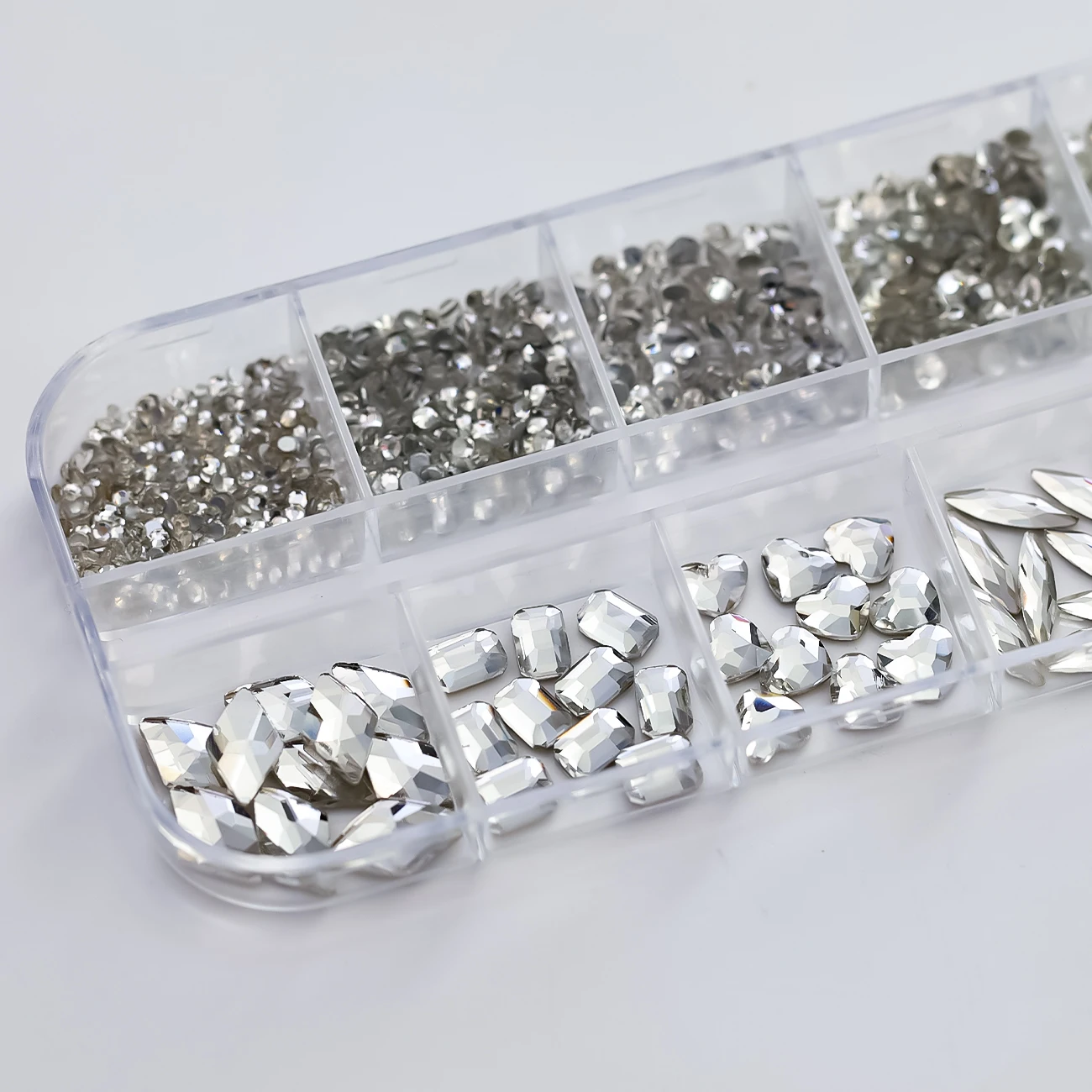 Hot Selling 12 Grids Nail Art Rhinestones Jewelry Set Multi-shapes Colorful Flatback Nail Charms Diamonds 3D Nails Accessories Hot Selling 12 Grids Nail Art Rhinestones Jewelry Set Multi-shapes Colorful Flatback Nail Charms Diamonds 3D Nails Accessories