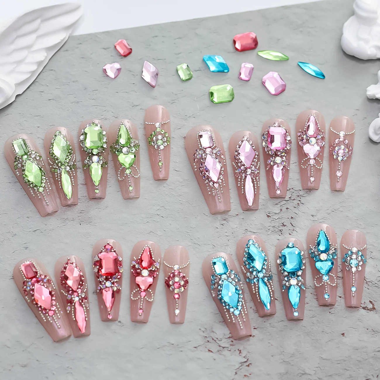 Hot Selling 12 Grids Nail Art Rhinestones Jewelry Set Multi-shapes Colorful Flatback Nail Charms Diamonds 3D Nails Accessories Hot Selling 12 Grids Nail Art Rhinestones Jewelry Set Multi-shapes Colorful Flatback Nail Charms Diamonds 3D Nails Accessories