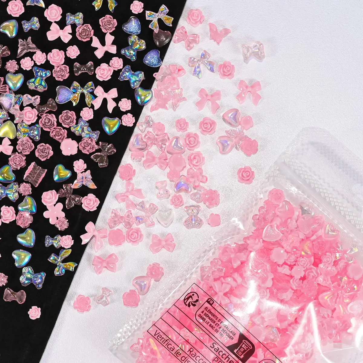 600pcs/bag Resin Pink Bow Flowers Heart Mixed Nail Art Decoration Kawaii Pink Ribbon Bowknot Nail Charms 3D Cute Charms 50g/bag 600pcs/bag Resin Pink Bow Flowers Heart Mixed Nail Art Decoration Kawaii Pink Ribbon Bowknot Nail Charms 3D Cute Charms 50g/bag