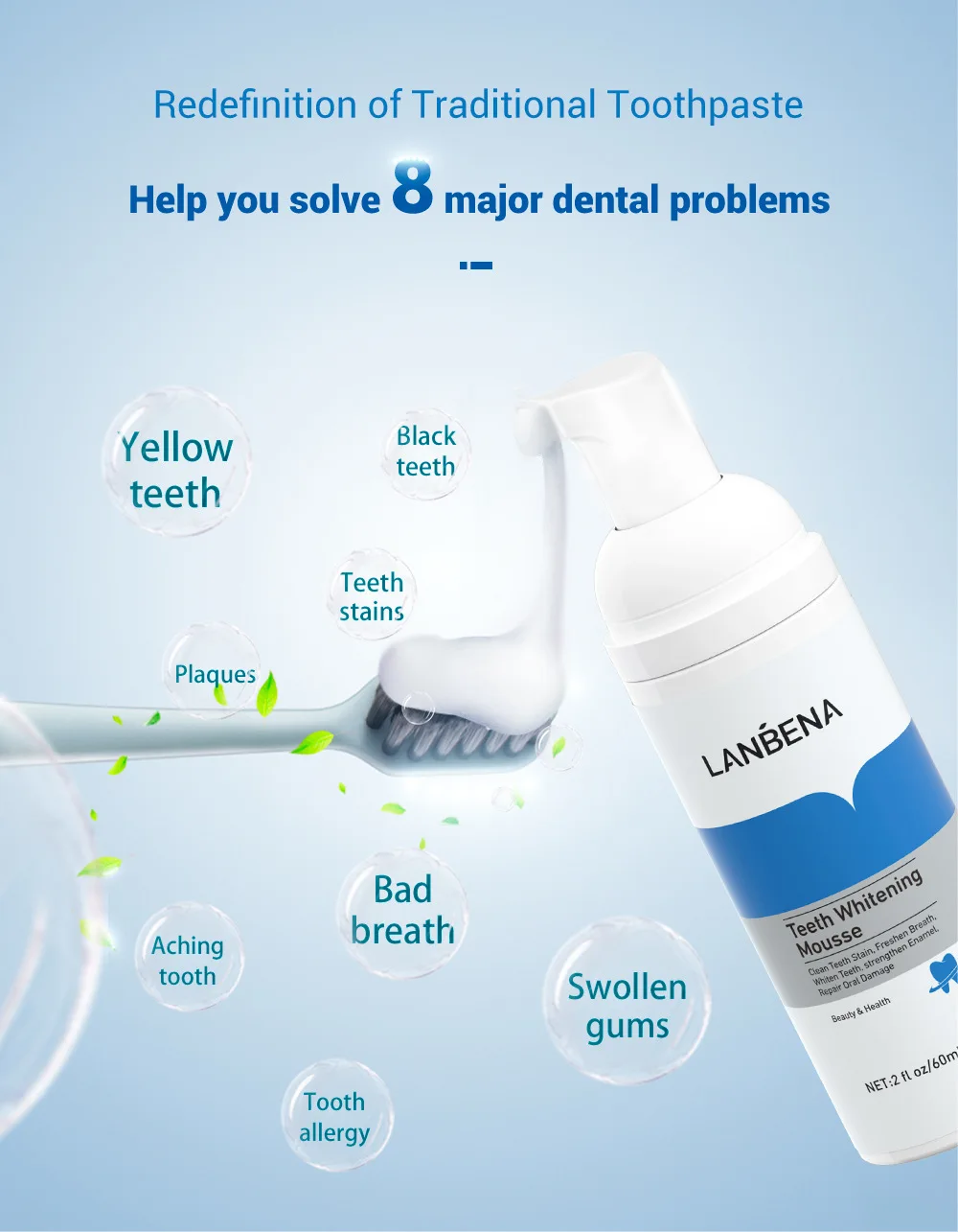 LANBENA Blue Bead Clean Tooth Whitening Lotion White Tooth Powder Black Teeth Yellow Tooth Smoke Tea Stains LANBENA Blue Bead Clean Tooth Whitening Lotion White Tooth Powder Black Teeth Yellow Tooth Smoke Tea Stains
