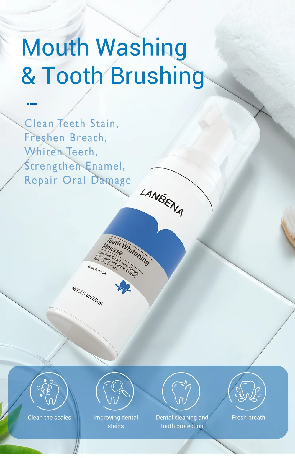 LANBENA Blue Bead Clean Tooth Whitening Lotion White Tooth Powder Black Teeth Yellow Tooth Smoke Tea Stains LANBENA Blue Bead Clean Tooth Whitening Lotion White Tooth Powder Black Teeth Yellow Tooth Smoke Tea Stains