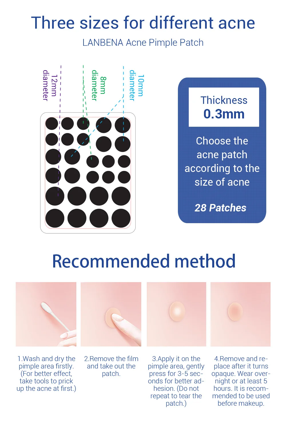 LANBENA Invisible Acne Pimple Patch Face Mask Acne Pimple Blemish Removal Stickers Acne Treatment Master Daily / Night Use LANBENA Invisible Acne Pimple Patch Face Mask Acne Pimple Blemish Removal Stickers Acne Treatment Master Daily / Night Use