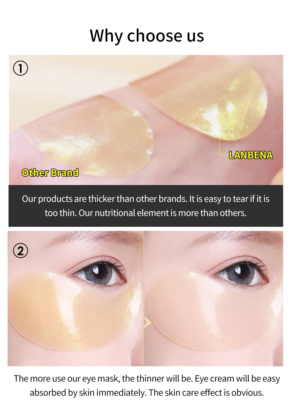 LANBENA Eye Mask Collagen Eye Patch Skin Care Anti Aging Moisturizing Hyaluronic Acid Gel Retinol Remove Dark Circles Eye Bag LANBENA Eye Mask Collagen Eye Patch Skin Care Anti Aging Moisturizing Hyaluronic Acid Gel Retinol Remove Dark Circles Eye Bag