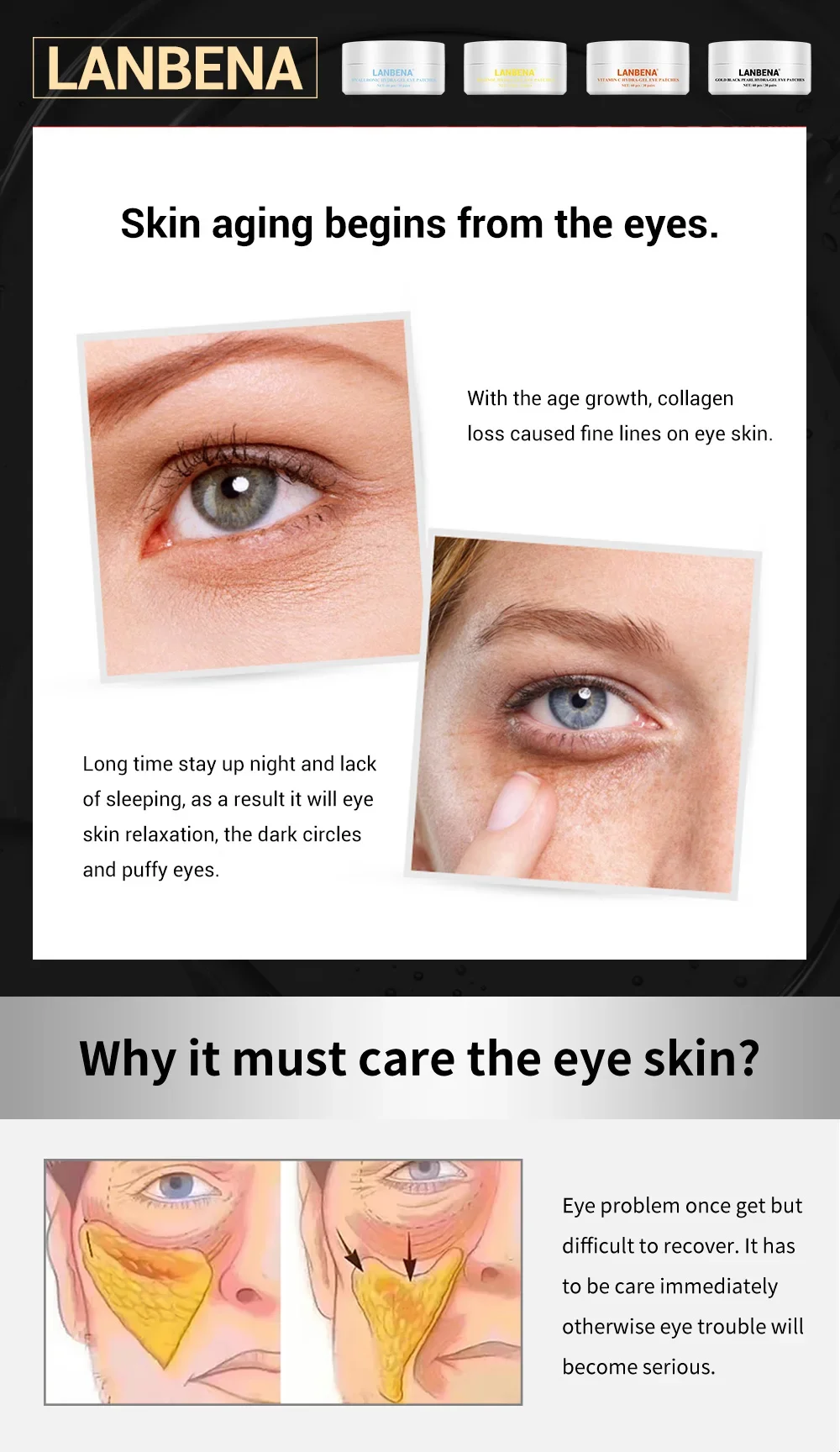 LANBENA Eye Mask Collagen Eye Patch Skin Care Anti Aging Moisturizing Hyaluronic Acid Gel Retinol Remove Dark Circles Eye Bag LANBENA Eye Mask Collagen Eye Patch Skin Care Anti Aging Moisturizing Hyaluronic Acid Gel Retinol Remove Dark Circles Eye Bag