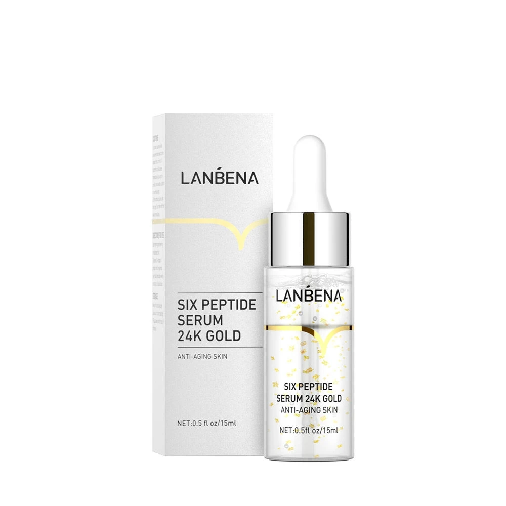 LANBENA 24K Gold Six Peptide Facial Serum Anti Aging Lifting Skin Moisturizing Face Essence 15ml Skin Care Dropshipping LANBENA 24K Gold Six Peptide Facial Serum Anti Aging Lifting Skin Moisturizing Face Essence 15ml Skin Care Dropshipping