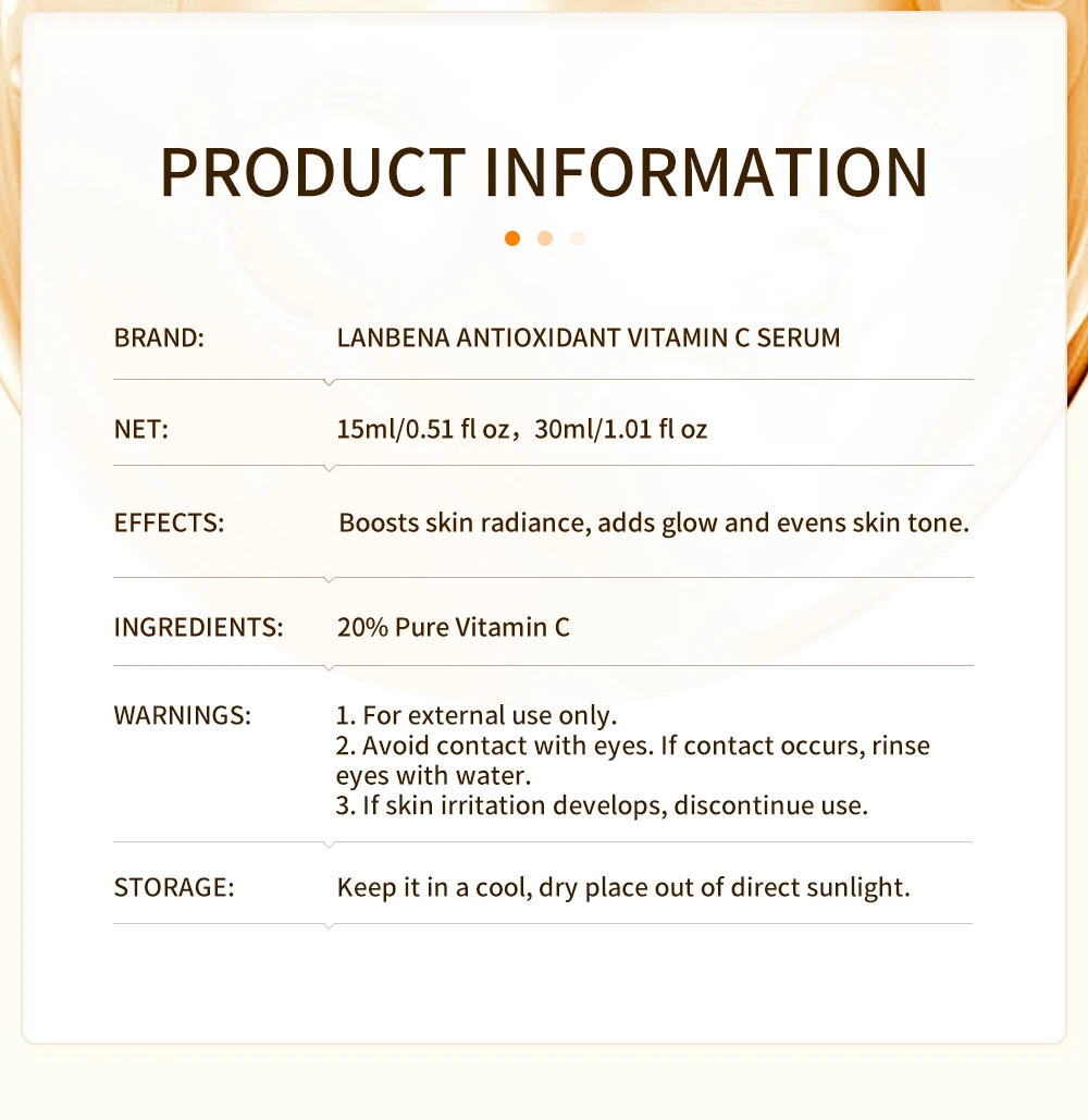 LANBENA Antioxidant Vitamin C Quercetin Ascorbic Acid Serum Reduces Dull Brightening Complexion Soothing Facial Care 15/30ml LANBENA Antioxidant Vitamin C Quercetin Ascorbic Acid Serum Reduces Dull Brightening Complexion Soothing Facial Care 15/30ml