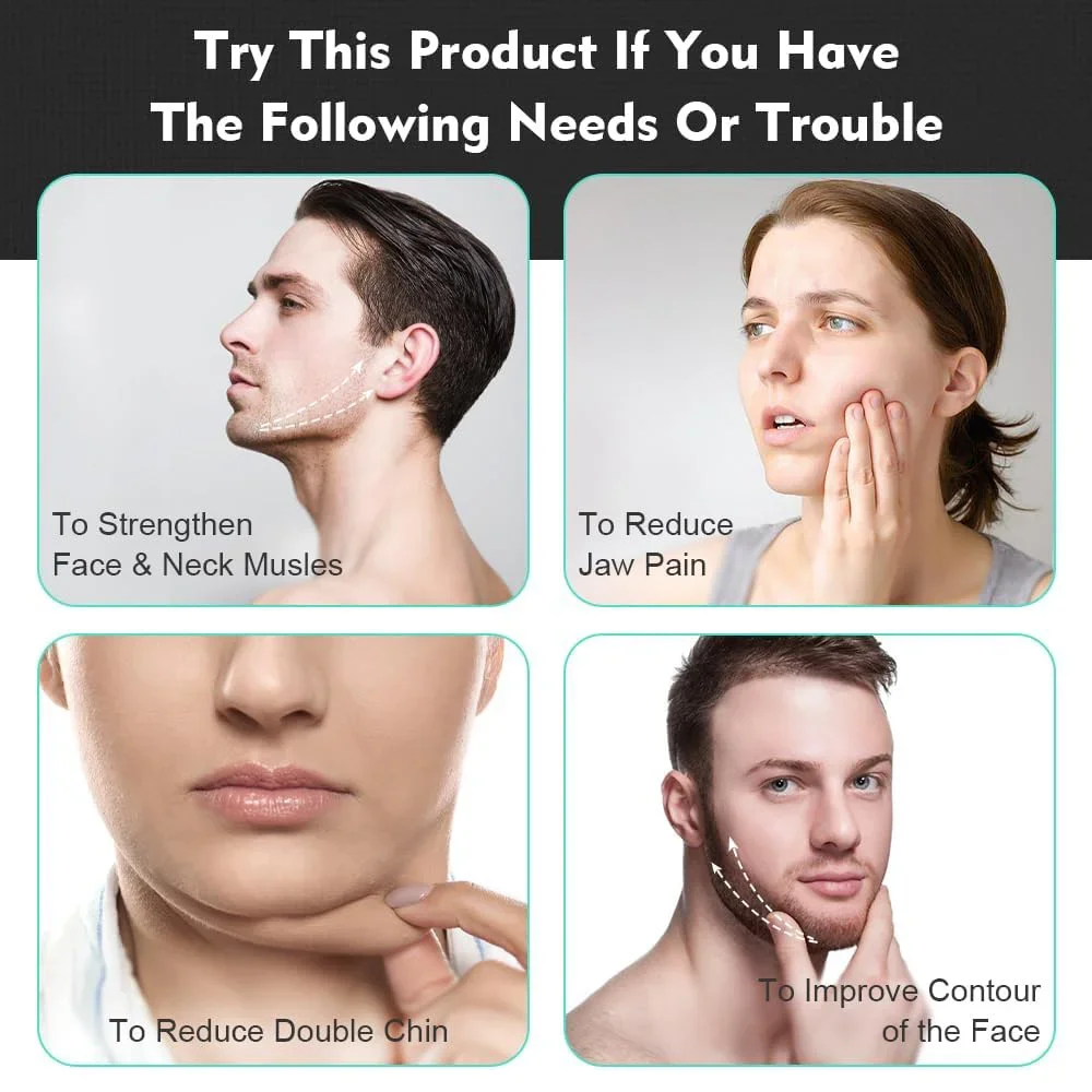 Jaw Exerciser Neck Toning Jawline Shape Face Muscle Trainer Facial Muscle Faceshape Fitness Resistance Level Double Chin Reducer Jaw Exerciser Neck Toning Jawline Shape Face Muscle Trainer Facial Muscle Faceshape Fitness Resistance Level Double Chin Reducer