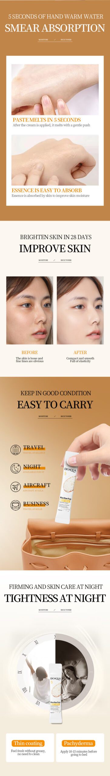 Bioaqua Rice Puree Rejuvenating Moisturizing Sleep Mask Brightening Reduce Face Fine Lines Facial Skincare Bioaqua Rice Puree Rejuvenating Moisturizing Sleep Mask Brightening Reduce Face Fine Lines Facial Skincare