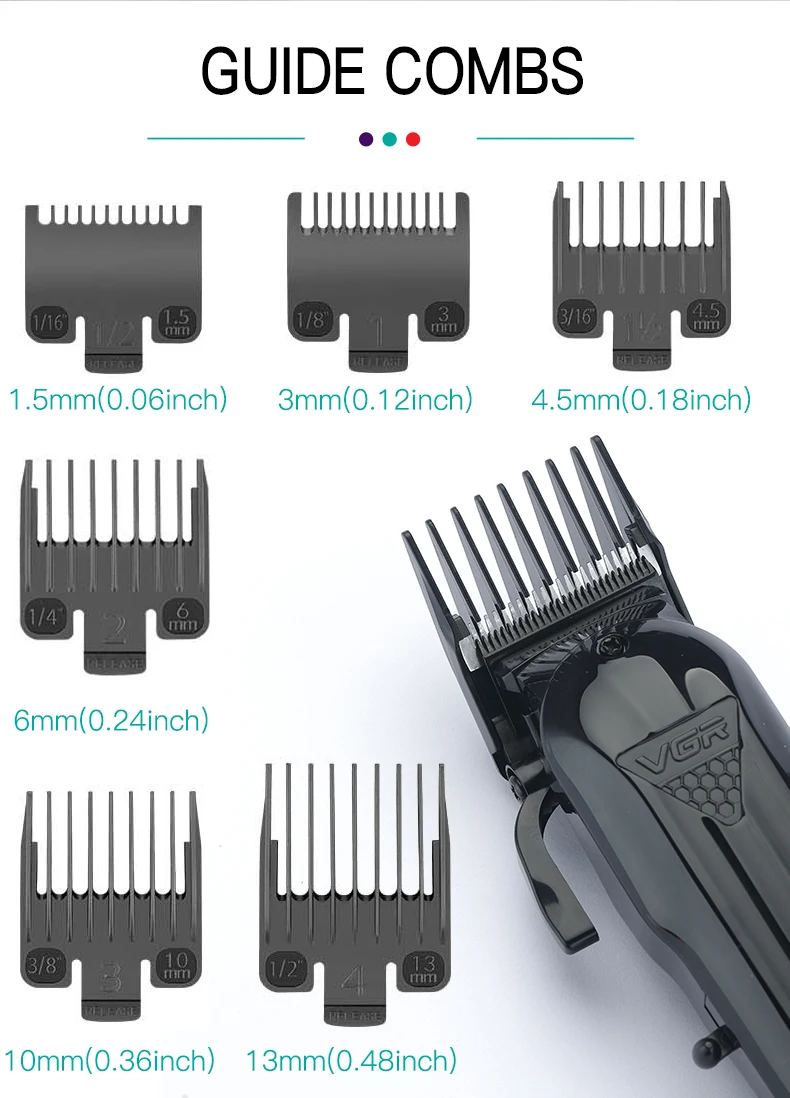VGR Hair Clipper Professional Hair Cutting Machine Hair Trimmer Adjustable Cordless Rechargeable V 282 VGR Hair Clipper Professional Hair Cutting Machine Hair Trimmer Adjustable Cordless Rechargeable V 282