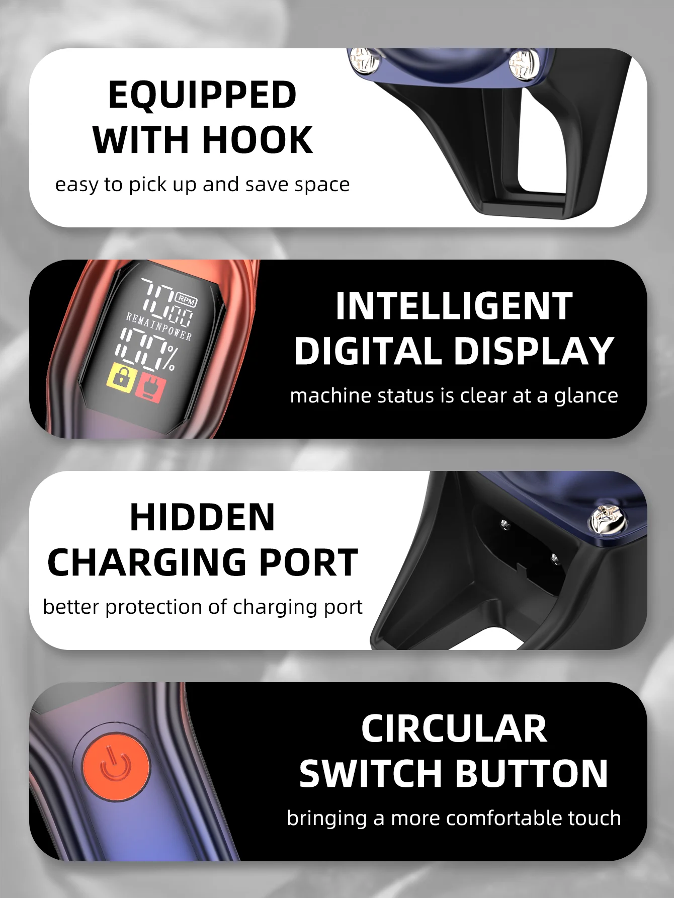 KIKIDO KK-A2 Rechargeable Professional Hair Clippers,Low Noise Hair Clippers with Auxiliary Light Hair Trimmer Kit KIKIDO KK-A2 Rechargeable Professional Hair Clippers,Low Noise Hair Clippers with Auxiliary Light Hair Trimmer Kit