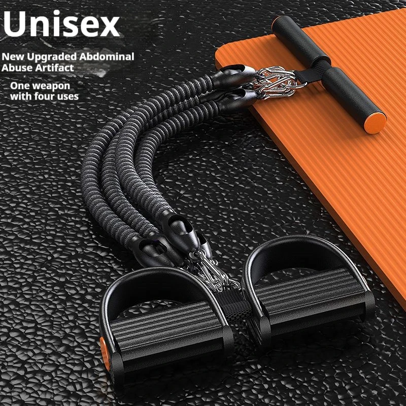 50-100lbs Foot Pedal Resistance Band Elastic Bands Multifunction Pull Rope Gym Tension Rope Set Home Abdominal Muscle Exerciser