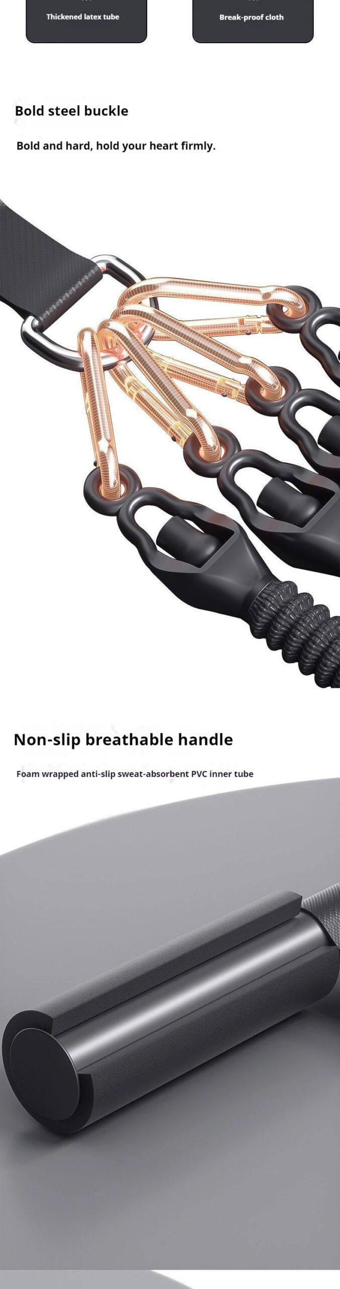 50-100lbs Foot Pedal Resistance Band Elastic Bands Multifunction Pull Rope Gym Tension Rope Set Home Abdominal Muscle Exerciser