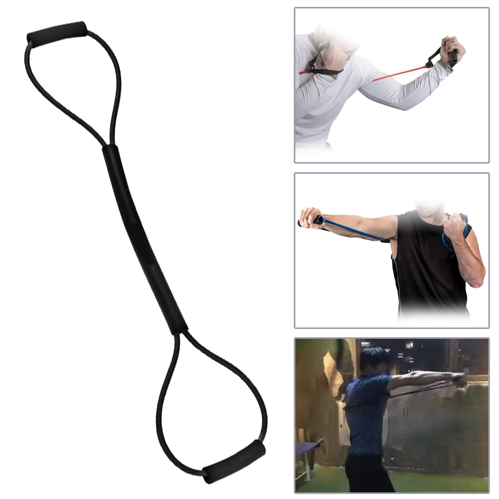 Resistance Bands Shadow Boxing Gym Indoor Pull Rope Home Black 35LB Yoga Elastic Tension Rope Fitness women fitness Latex Band