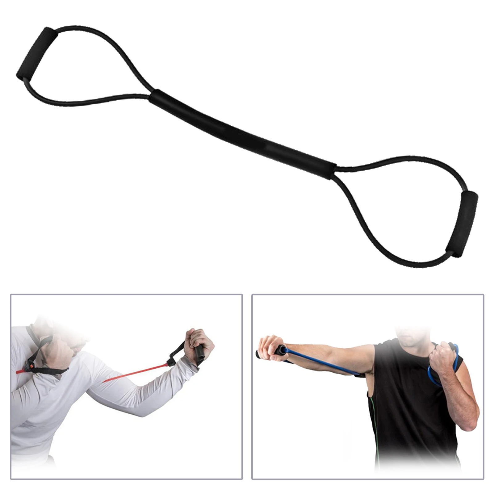 Resistance Bands Shadow Boxing Gym Indoor Pull Rope Home Black 35LB Yoga Elastic Tension Rope Fitness women fitness Latex Band
