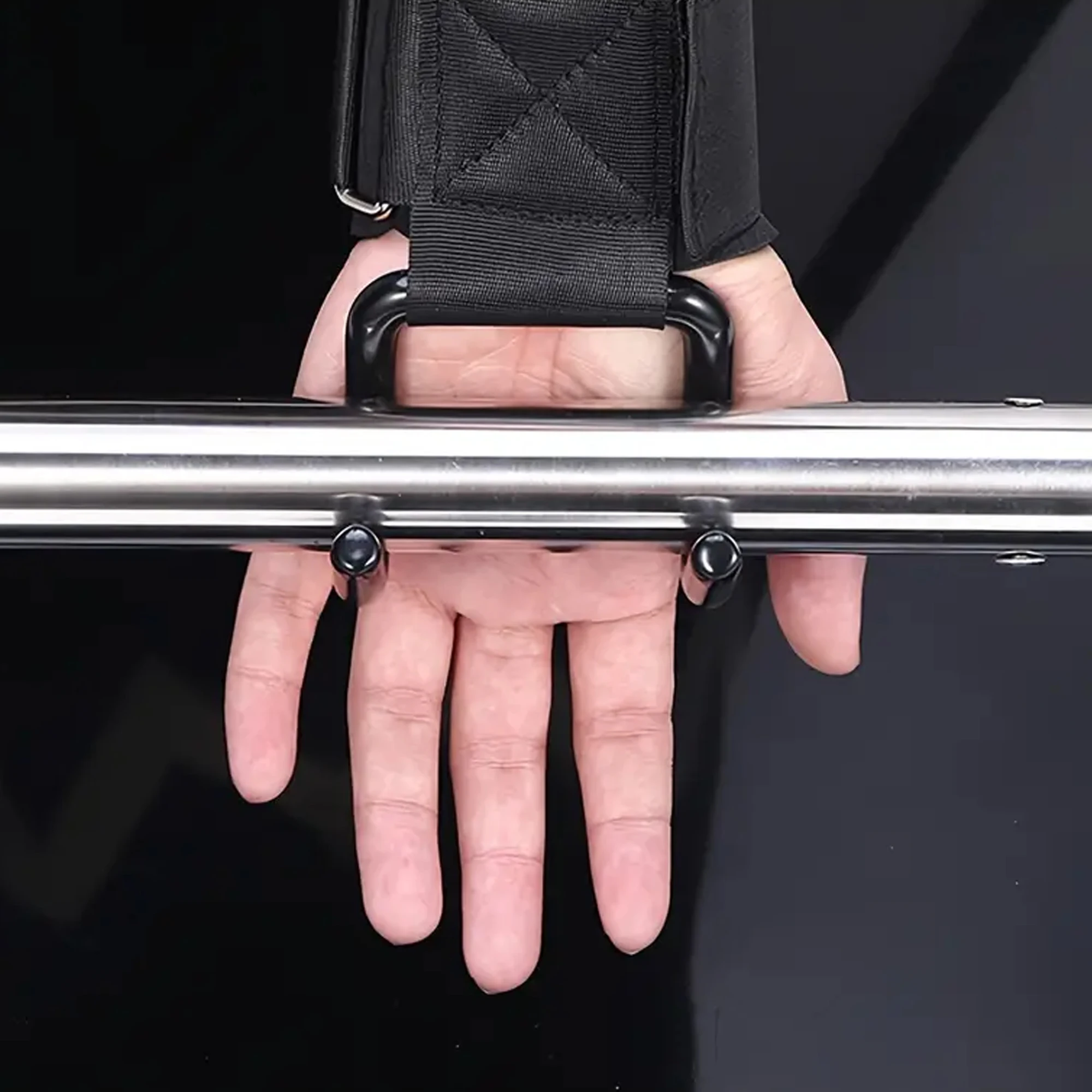 2-Pack of Stainless Steel Heavy-Duty Wrist Hooks with Soft Padded Handle - Perfect for Weightlifting, Pull-Ups and Strength Training Horizontal Bar Booster