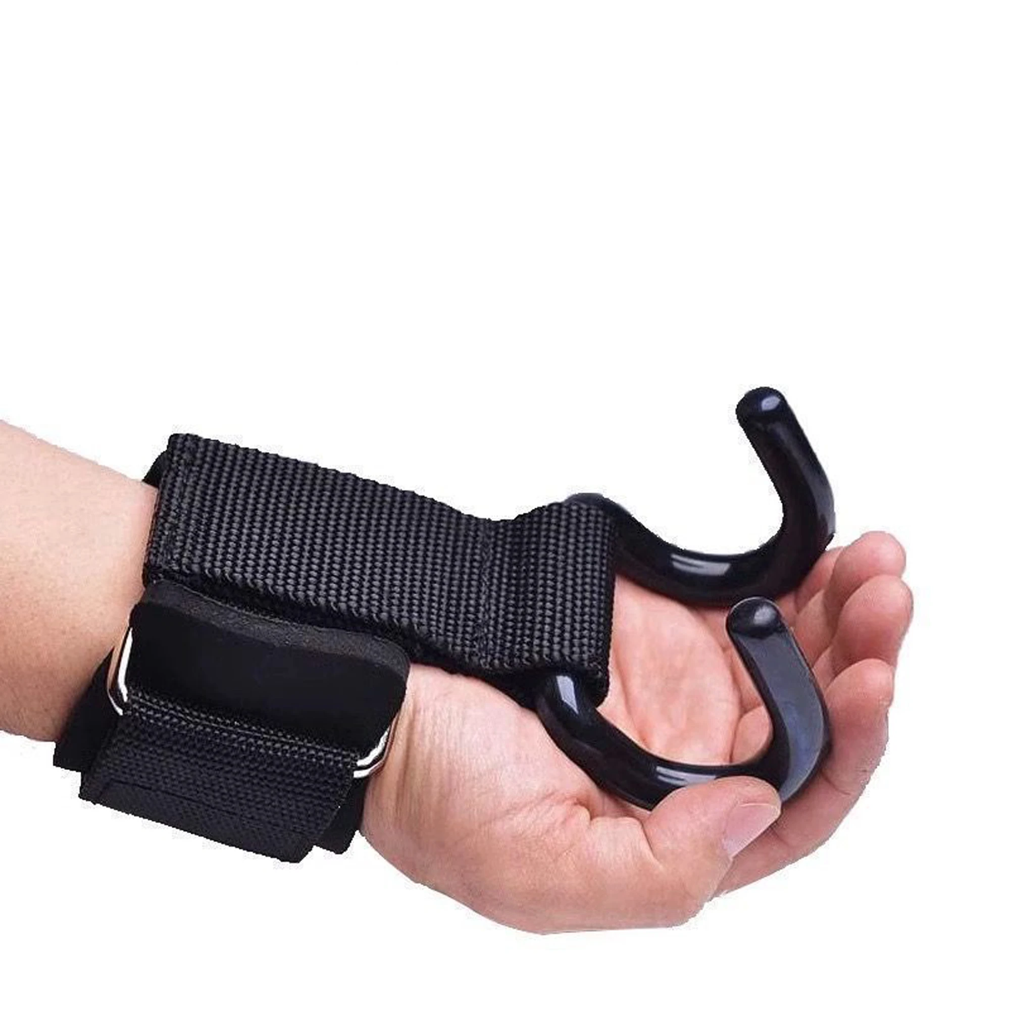 2-Pack of Stainless Steel Heavy-Duty Wrist Hooks with Soft Padded Handle - Perfect for Weightlifting, Pull-Ups and Strength Training Horizontal Bar Booster