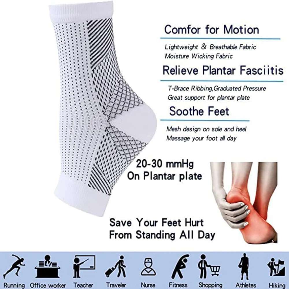 1Pair Nano Socks Neuropathy Socks Compression Sleeve For Ankle Swelling,Plantar Fasciitis,Neuropathy - Nano Brace For Women Men 1Pair Nano Socks Neuropathy Socks Compression Sleeve For Ankle Swelling,Plantar Fasciitis,Neuropathy - Nano Brace For Women Men
