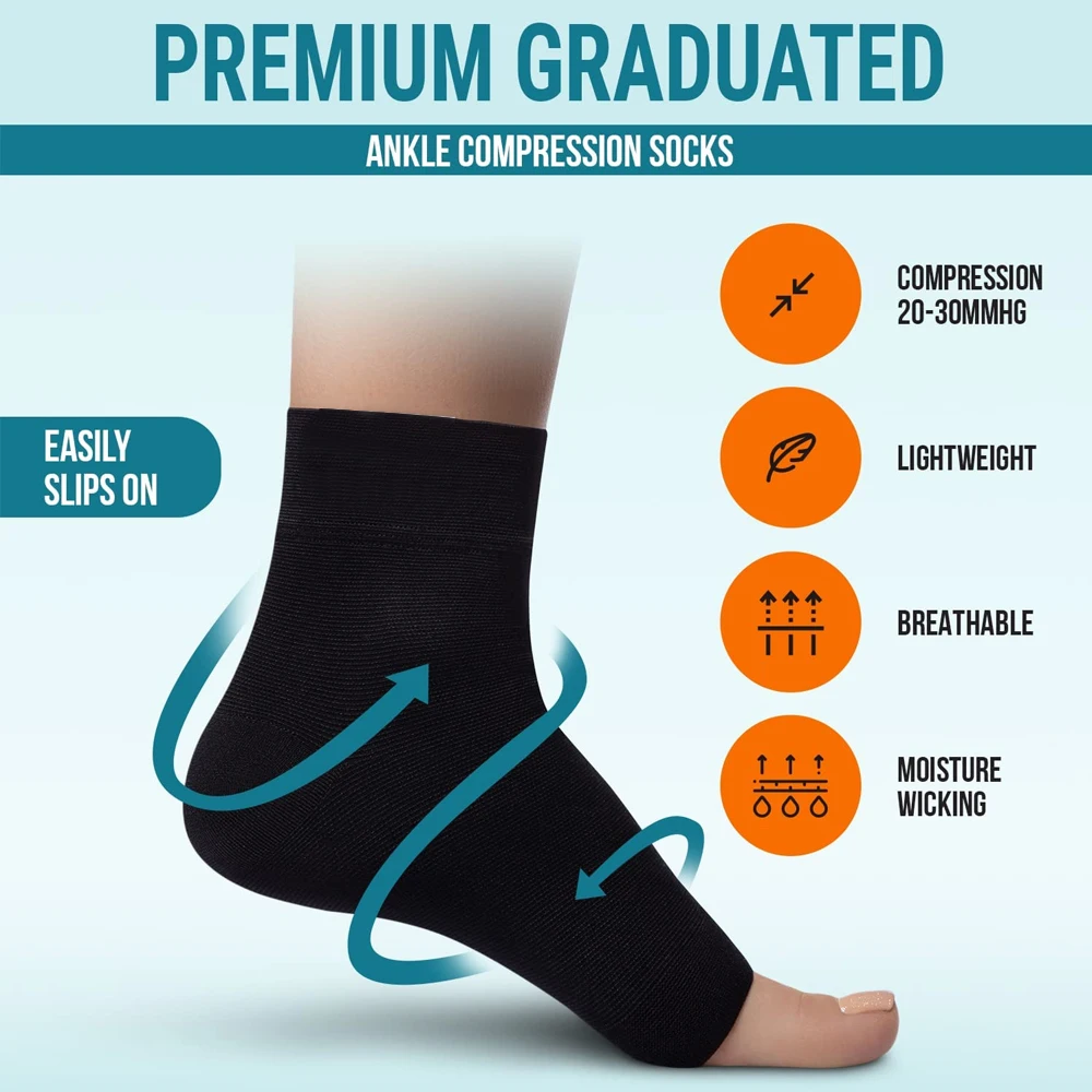 1Pair Nano Socks Neuropathy Socks Compression Sleeve For Ankle Swelling,Plantar Fasciitis,Neuropathy - Nano Brace For Women Men 1Pair Nano Socks Neuropathy Socks Compression Sleeve For Ankle Swelling,Plantar Fasciitis,Neuropathy - Nano Brace For Women Men