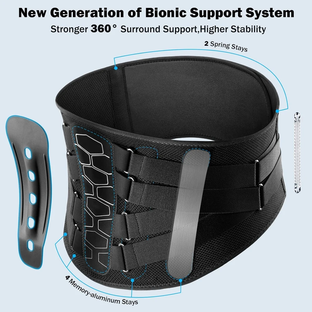 Back Brace for Lower Back Pain, Sciatica, Herniated Disc, Scoliosis, Back Support Belt with Soft Pad, Lightweight Lumbar Support Back Brace for Lower Back Pain, Sciatica, Herniated Disc, Scoliosis, Back Support Belt with Soft Pad, Lightweight Lumbar Support