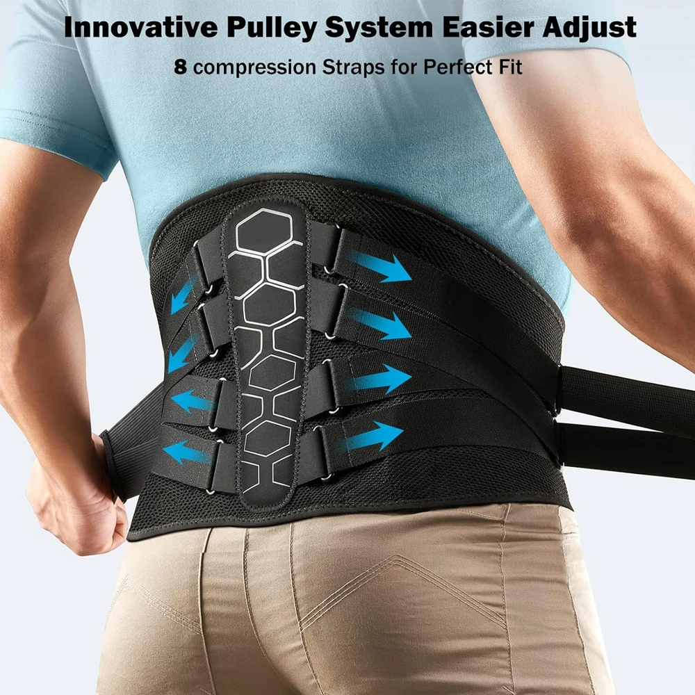 Back Brace for Lower Back Pain, Sciatica, Herniated Disc, Scoliosis, Back Support Belt with Soft Pad, Lightweight Lumbar Support Back Brace for Lower Back Pain, Sciatica, Herniated Disc, Scoliosis, Back Support Belt with Soft Pad, Lightweight Lumbar Support
