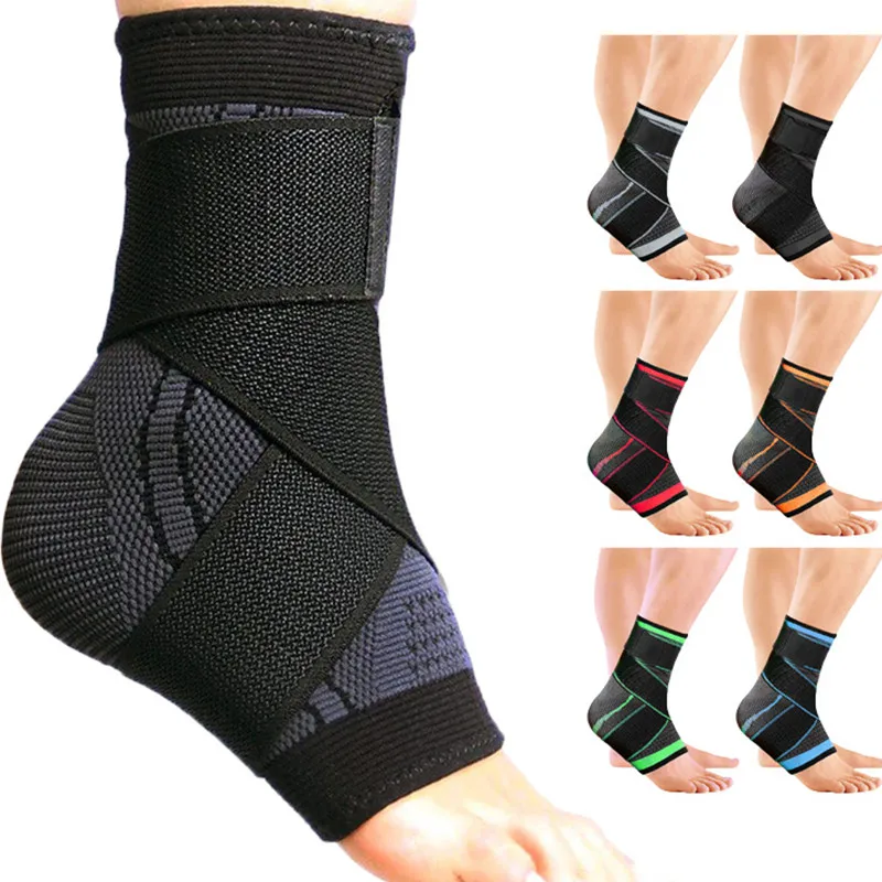 Adjustable Ankle Support Compression Ankle Brace Protector for Running Soccer Basketball Nylon Knitted Gym Bandage Ankle Strap Adjustable Ankle Support Compression Ankle Brace Protector for Running Soccer Basketball Nylon Knitted Gym Bandage Ankle Strap