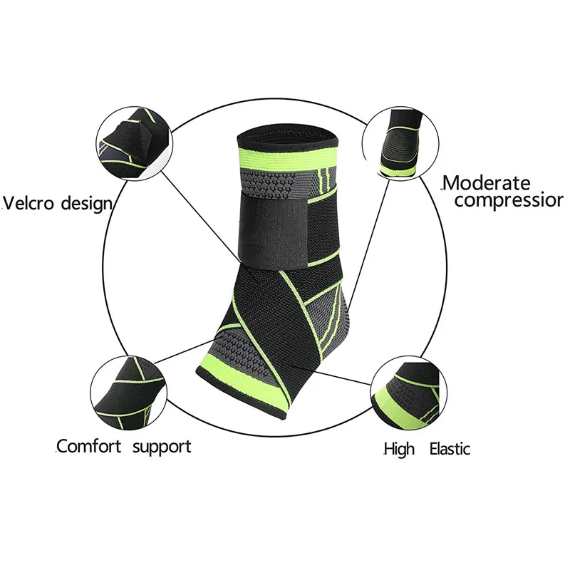 Adjustable Ankle Support Compression Ankle Brace Protector for Running Soccer Basketball Nylon Knitted Gym Bandage Ankle Strap Adjustable Ankle Support Compression Ankle Brace Protector for Running Soccer Basketball Nylon Knitted Gym Bandage Ankle Strap