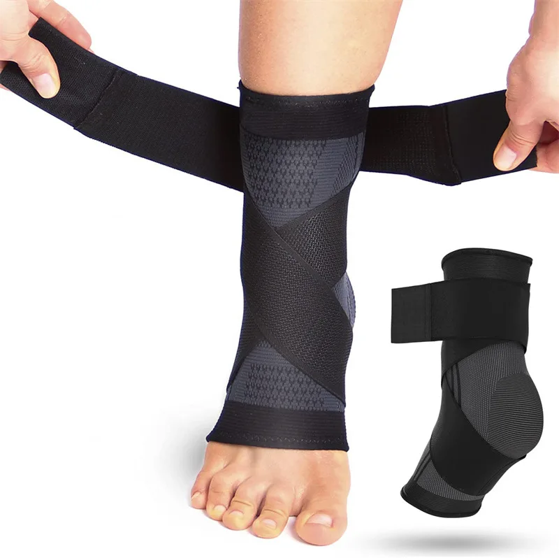 Adjustable Ankle Support Compression Ankle Brace Protector for Running Soccer Basketball Nylon Knitted Gym Bandage Ankle Strap Adjustable Ankle Support Compression Ankle Brace Protector for Running Soccer Basketball Nylon Knitted Gym Bandage Ankle Strap