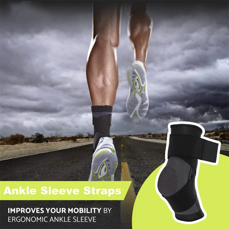 Adjustable Ankle Support Compression Ankle Brace Protector for Running Soccer Basketball Nylon Knitted Gym Bandage Ankle Strap Adjustable Ankle Support Compression Ankle Brace Protector for Running Soccer Basketball Nylon Knitted Gym Bandage Ankle Strap