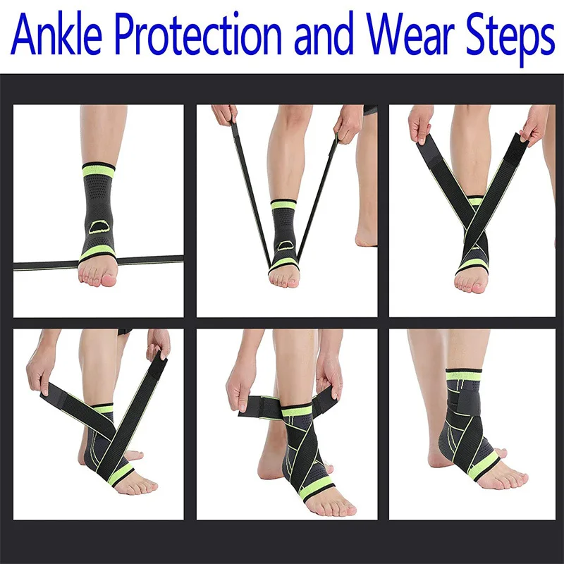Adjustable Ankle Support Compression Ankle Brace Protector for Running Soccer Basketball Nylon Knitted Gym Bandage Ankle Strap Adjustable Ankle Support Compression Ankle Brace Protector for Running Soccer Basketball Nylon Knitted Gym Bandage Ankle Strap