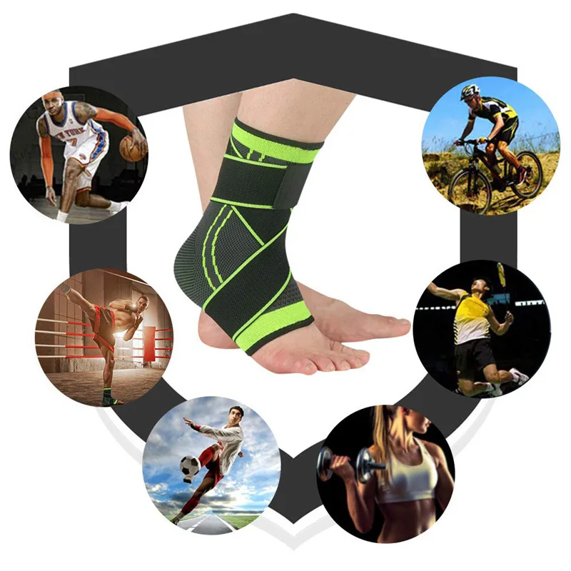 Adjustable Ankle Support Compression Ankle Brace Protector for Running Soccer Basketball Nylon Knitted Gym Bandage Ankle Strap Adjustable Ankle Support Compression Ankle Brace Protector for Running Soccer Basketball Nylon Knitted Gym Bandage Ankle Strap