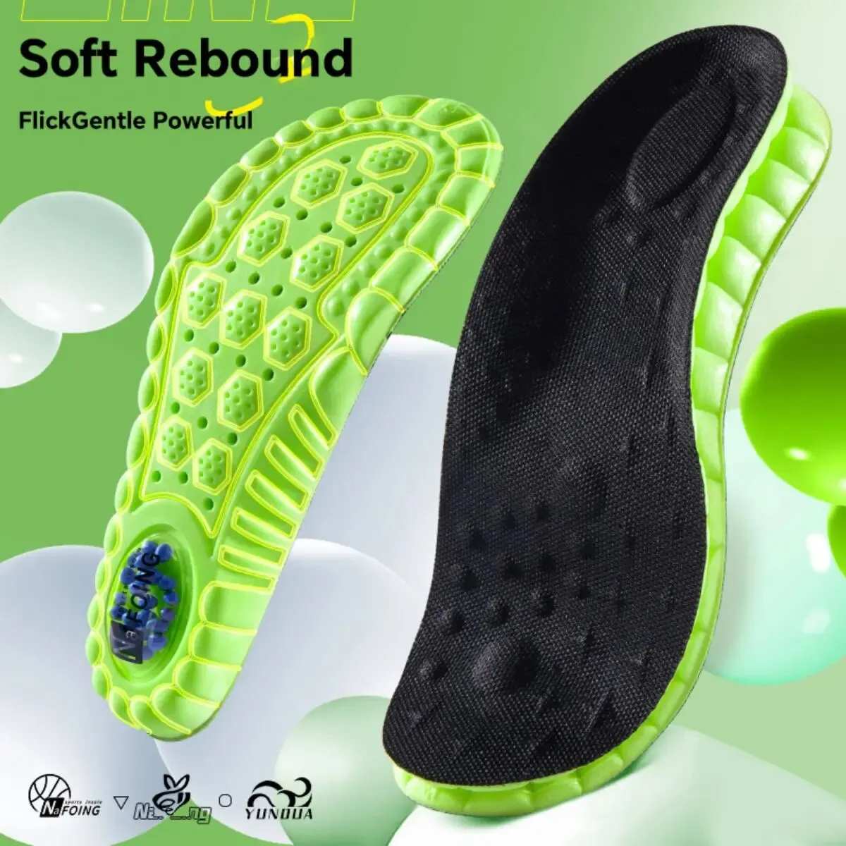 1Pair 4D Cloud Sport Insoles for Shoes PU Air Cushion Sole Soft Shock Absorption Deodorant Breathable Running Orthopedic Insoles