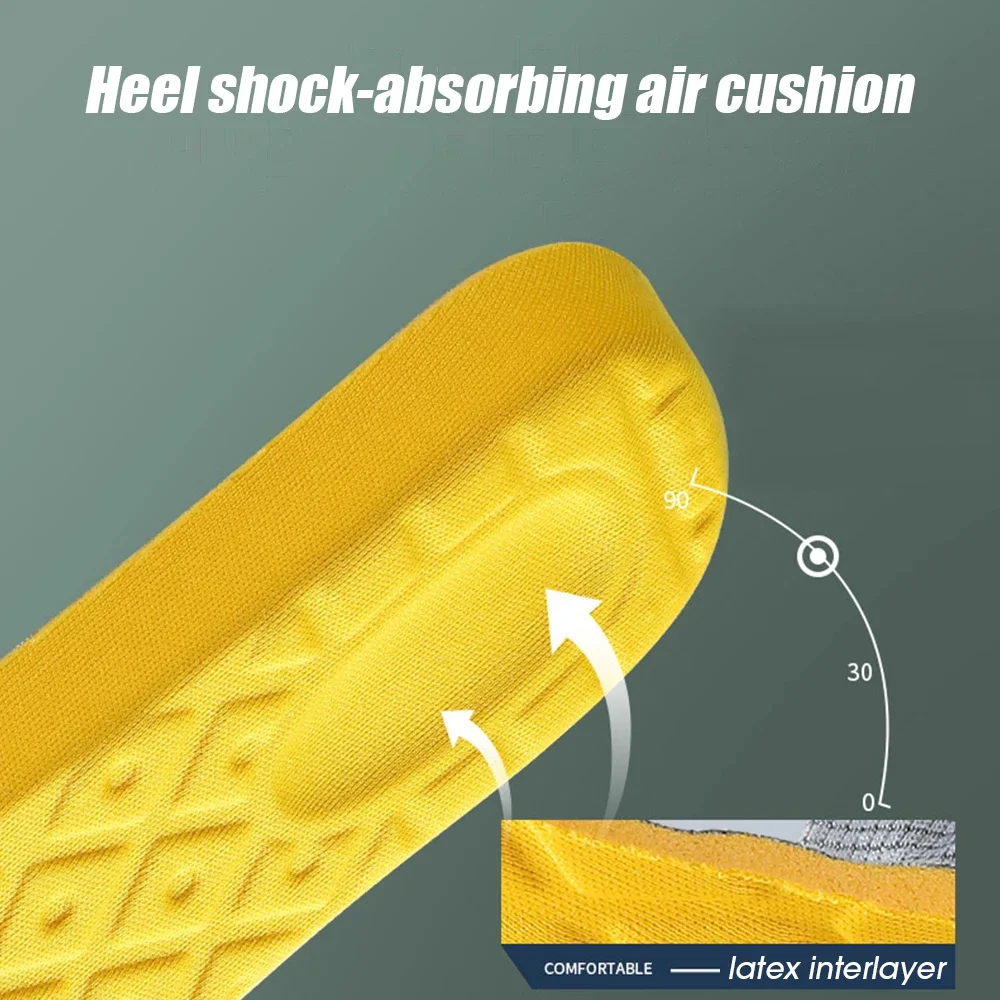 4Pcs Soft Latex Memory Foam Insoles Women Men Sport Running Foot Support Shoe Pad Breathable Orthopedic Feet Care Insert Cushion