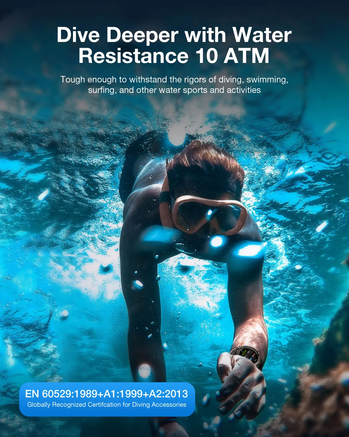 BlitzWolf BW-Voyager1 1.43 inch AMOLED Double Straps Compass & Barometer 10ATM Waterproof bluetooth Call Heart Rate Smart Watch