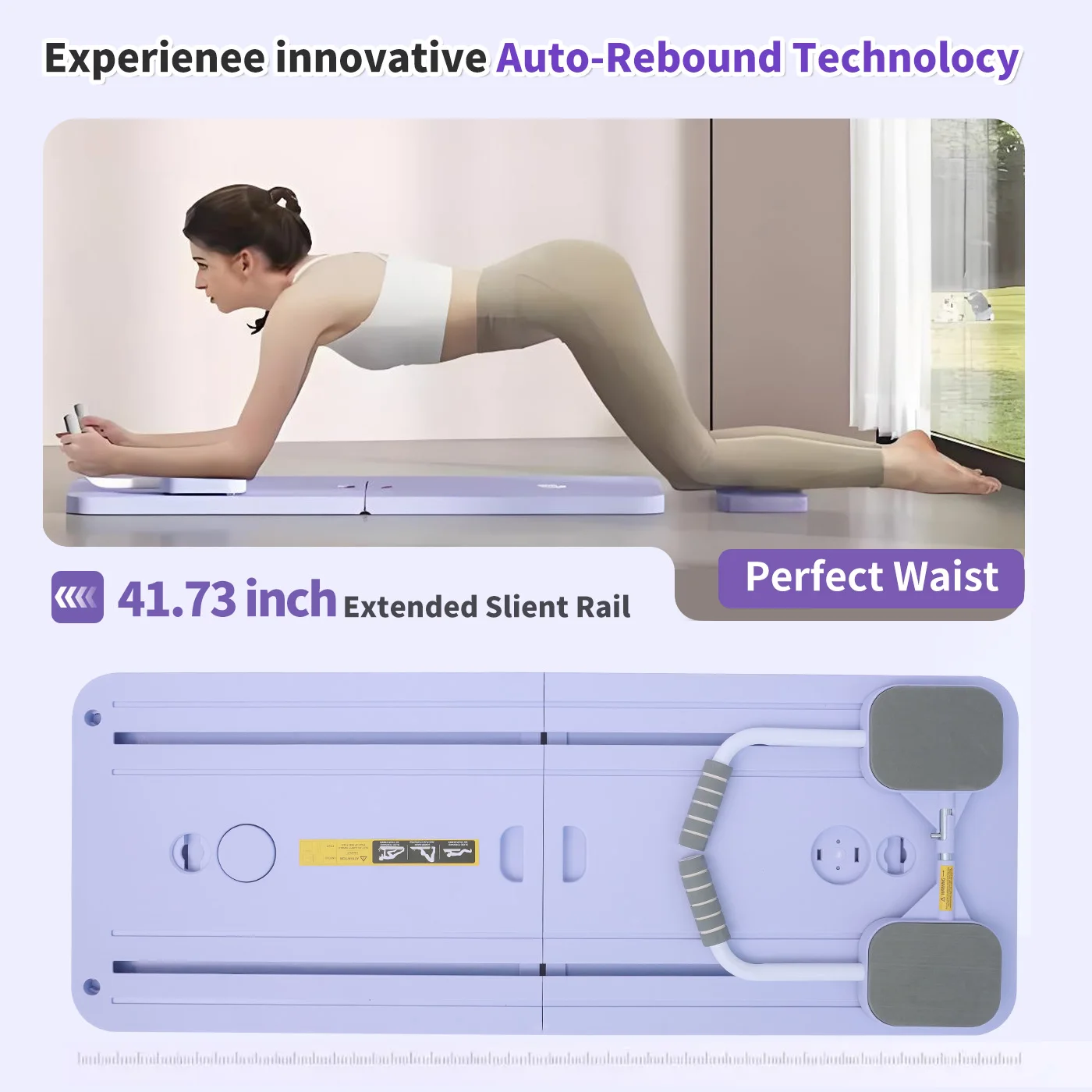 Ab Board Foldable Exercise Pilates Board Push Up Multi-Functional Fitness Equipment Workout Full-Body Core Training for Home