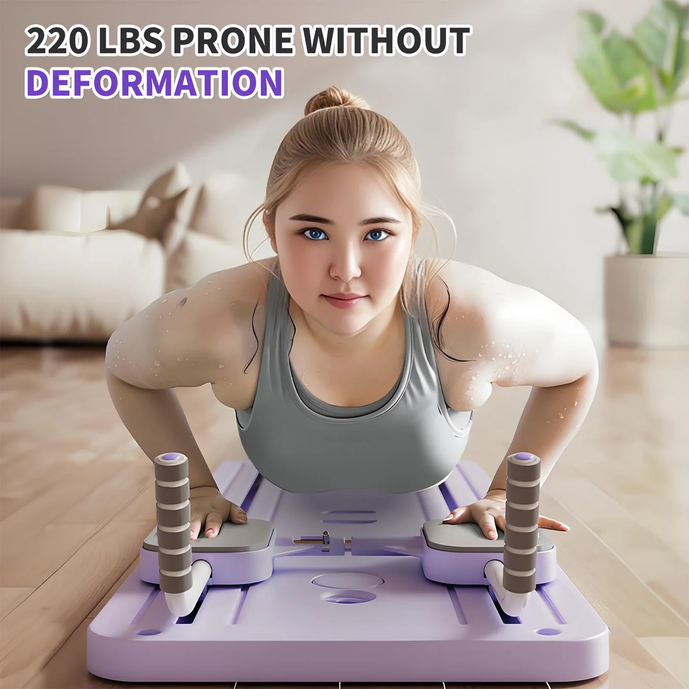 Ab Board Foldable Exercise Pilates Board Push Up Multi-Functional Fitness Equipment Workout Full-Body Core Training for Home