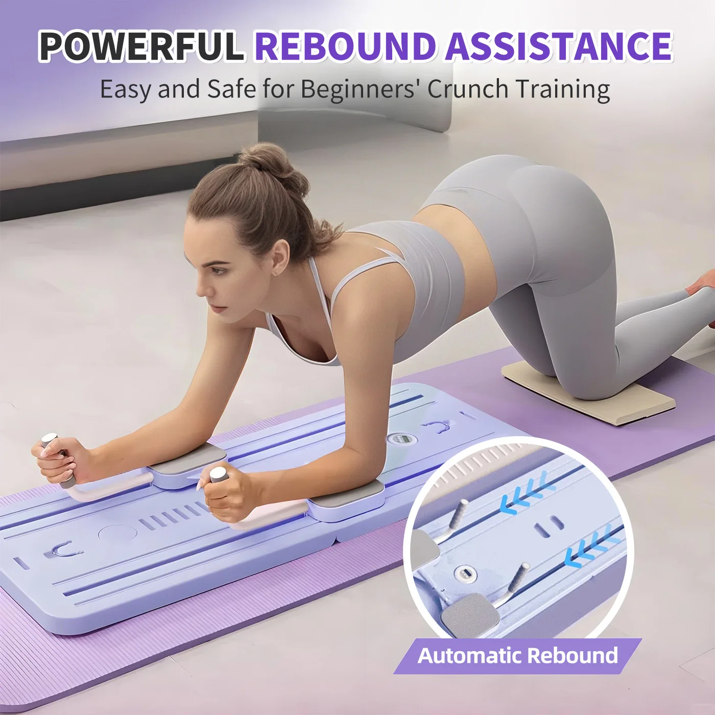 Ab Board Foldable Exercise Pilates Board Push Up Multi-Functional Fitness Equipment Workout Full-Body Core Training for Home
