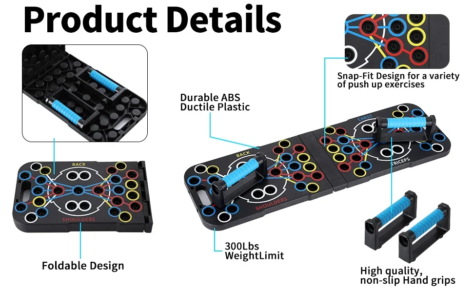 Push Up Support Board, Multifunctional Exercise Equipment for Chest & Abdominal Muscles, Fitness Training for Men & Women