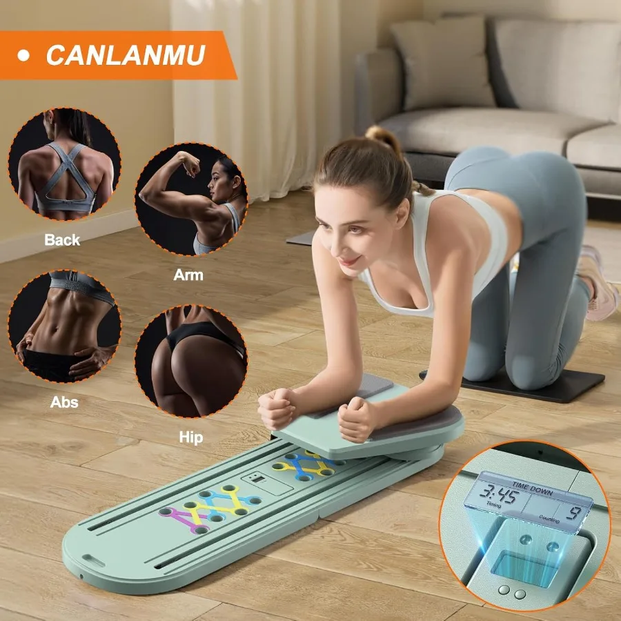 Pilates BoardMultifunctional Rebound Abdominal Board Foldable Pilates Reformer Set Ab Core Trainer Machine Ab Exercise Board Ab