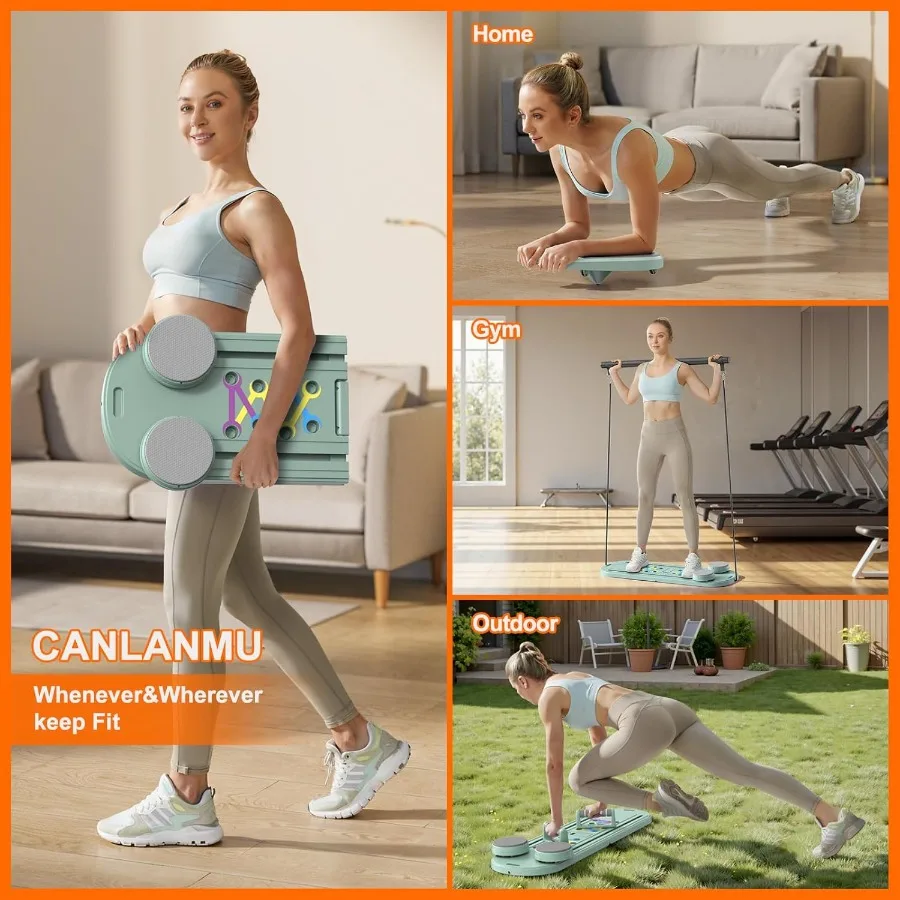 Pilates BoardMultifunctional Rebound Abdominal Board Foldable Pilates Reformer Set Ab Core Trainer Machine Ab Exercise Board Ab