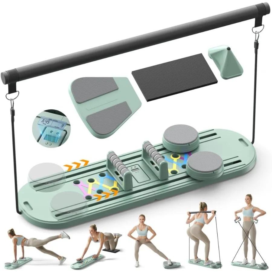 Pilates BoardMultifunctional Rebound Abdominal Board Foldable Pilates Reformer Set Ab Core Trainer Machine Ab Exercise Board Ab