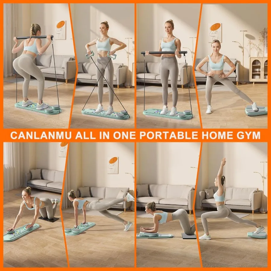 Pilates BoardMultifunctional Rebound Abdominal Board Foldable Pilates Reformer Set Ab Core Trainer Machine Ab Exercise Board Ab