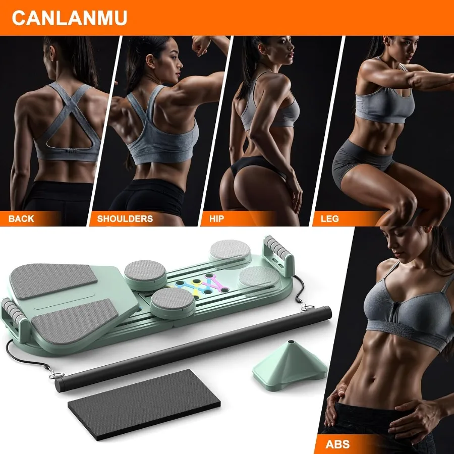Pilates BoardMultifunctional Rebound Abdominal Board Foldable Pilates Reformer Set Ab Core Trainer Machine Ab Exercise Board Ab