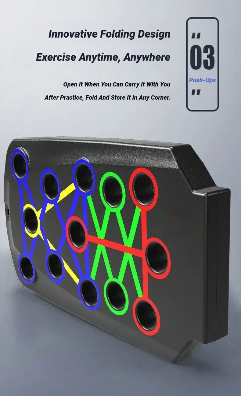 Portable Multifunctional Push-up Board Set With Handles Foldable Fitness Equipment For Chest Abdomen Arms And Back Training